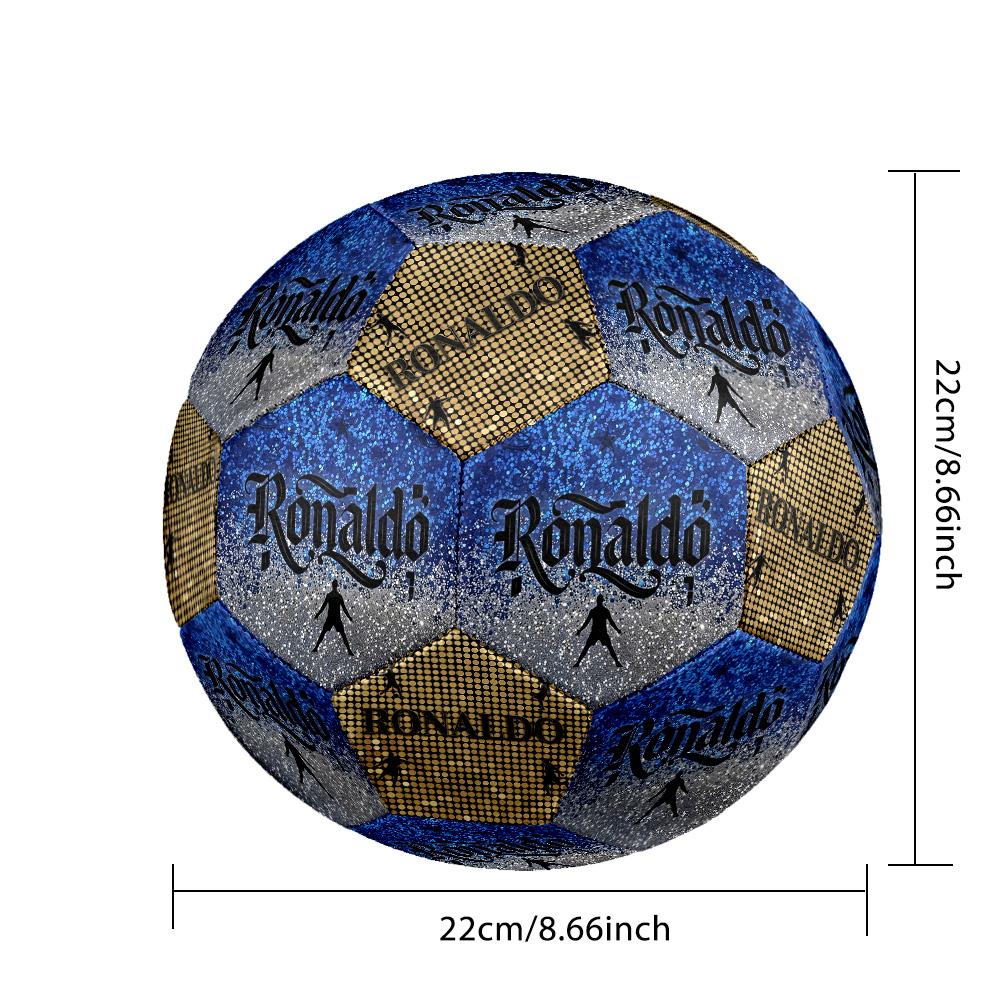 Ronaldo's Golden Ronaldo Celebration Soccer Ball Size 5 Football Machine-Stitched Indoor/Outdoor Training and Matches Sports Enthusiast Gifts
