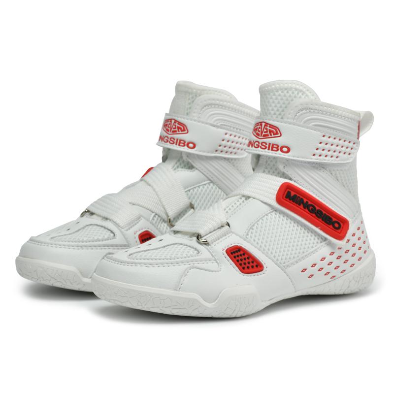 Brand MINGSIBO Kid Size 28-38 Boxing Shoes  Non Slip Training Wrestling Shoes Breathable Boxing Fighting Boots Men Combat Shoes
