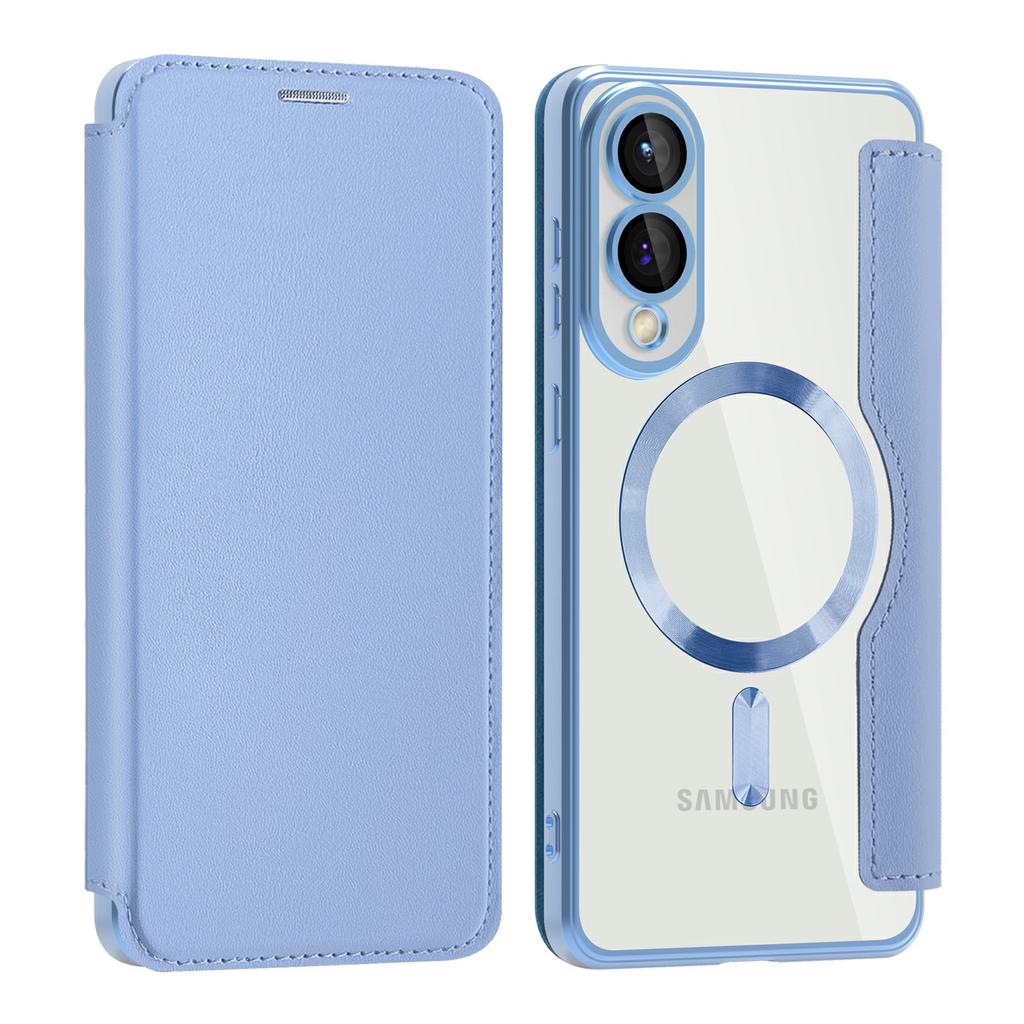 For Samsung Galaxy S25 Edge Case Compatible with MagSafe RFID Blocking Card Holder Leather Phone Cover