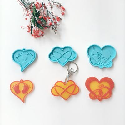 3 Pcs DIY Polymer Clay Crafts UV Epoxy Mold DIY Pendant Love Keychain Mold Love Heart Keychain Resin Mold Silicone Mould