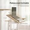 Sit-Stand Desk, Height Adjustable, 70 x 60 cm, Casters, Tilting Top, Brown Metal Frame
