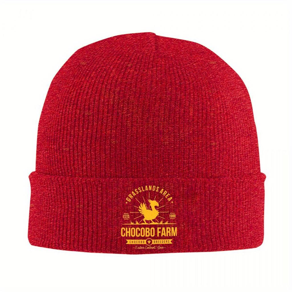 Chocobo Farm Final Fantasy Knitted Hat for Women Unisex Skullies Beanies Autumn Winter Hat Acrylic Video Game Hip Hop Melon Cap