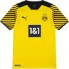 Puma Borussia Dortmund 2021-22 Season Home Color Block V-Neck Short Sleeve Football Jersey Player Edition Men Jerseys 759029-01