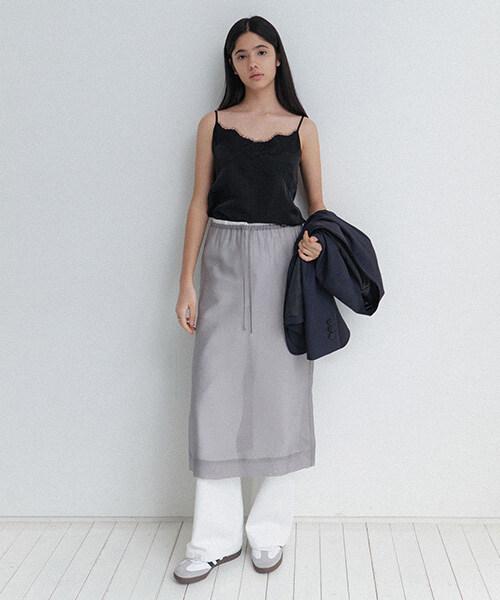 Onaenon See-Through Layered Skirt New6Ss233