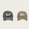 1pc Fashion DAD MOM Embroidery Baseball Caps Adjustable Couple Hiphop Baseball Hats Distressed Faded Cap Vintage Sunscreen Hats