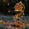 Weather Resistant Christmas Garden Strips Solar Outdoor Light Stake Light, Cute Gingerbread House/Elf Boy/Bear