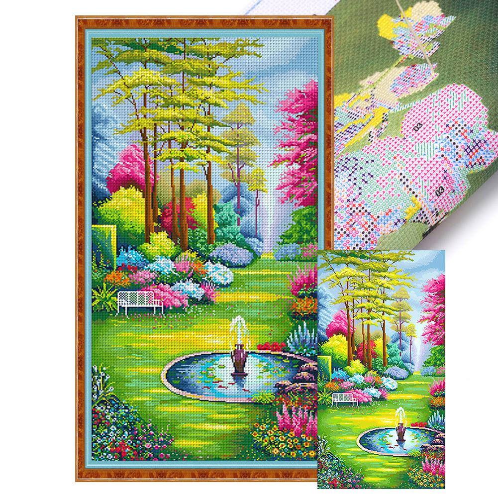 Secret Garden Printed Cross Stitch Kit DIY 11CT Thread Art Needlework Home Decor