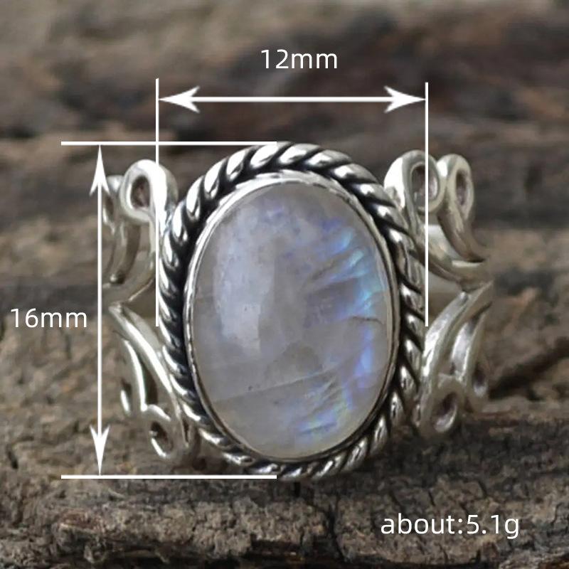 Retro Fashion Men'S And Women'S Rings, Imitation Moonstone Rings, Rings