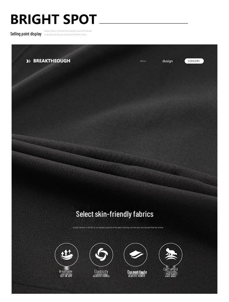 Pantaloni scurți sport reflectorizanți cu uscare rapidă pentru bărbați europeni - Stil de mătase glacială de vară