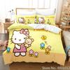 Carino set biancheria da letto Hello Kitty Angelo Federa Anime Giapponese Biancheria da letto Copripiumino Stampato 3D Copripiumino Regalo per Bambini Bambino