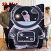 Cute Astronaut 2D Flat Pattern Flannel Blanket High quality All Seasons Warmth and Comfort Perfect for Christmas Gifts.MMT0918241