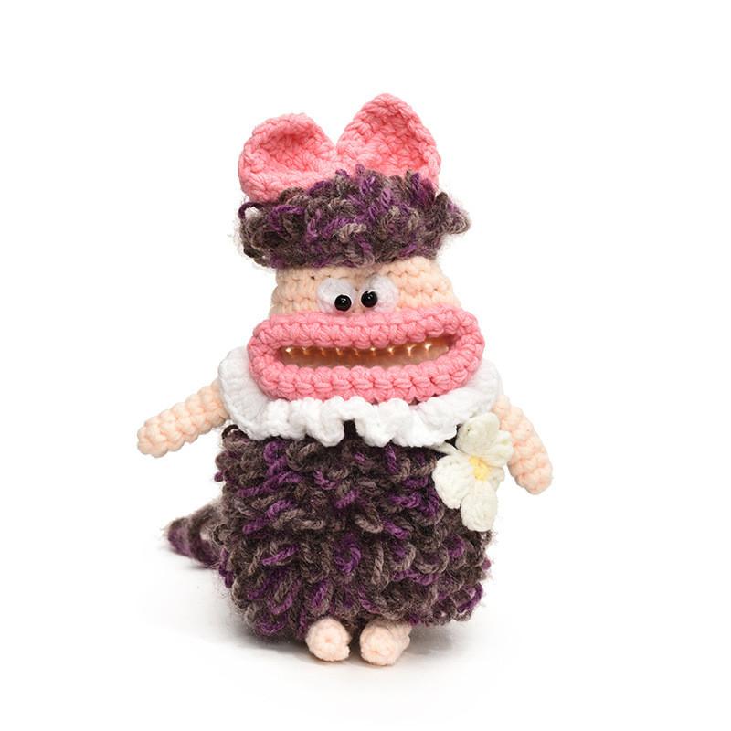 Playful Handwoven Cartoon Shoulder Bag For Toddlers With Breathable Yarn Material