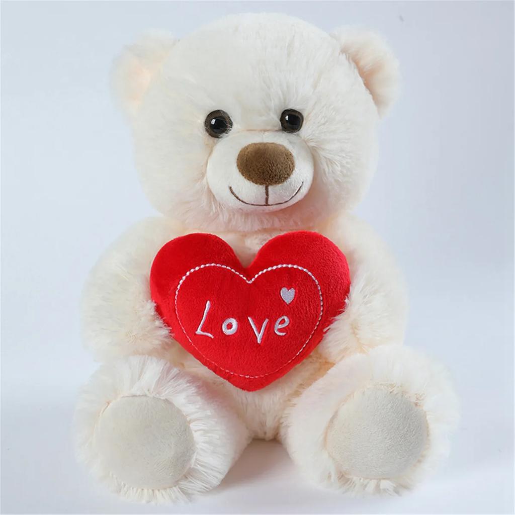 Nuovo Orsetto Cuore Adorabile da 25cm Orsetto Soffice Cane Peluche Orsacchiotto Giocattoli di Peluche Animali Morbidi Carini Per Amanti Regali di Compleanno San Valentino