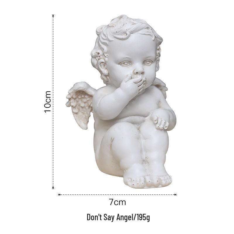 Nordic Angel Girl Sculpture - Resin Figurine for Living Room Décor