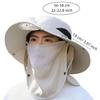 Wide Brim Summer Sun Hats Windproof With Face Cover Neck Flap Bucket Hat UV Protection for 3.7 V 500 mAh Lithium Battery