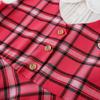 Mädchen Plaid Kleid Frühling Herbst Langarm Adrette Kleider Kinder drehen-unten kragen Elegante Kleidung