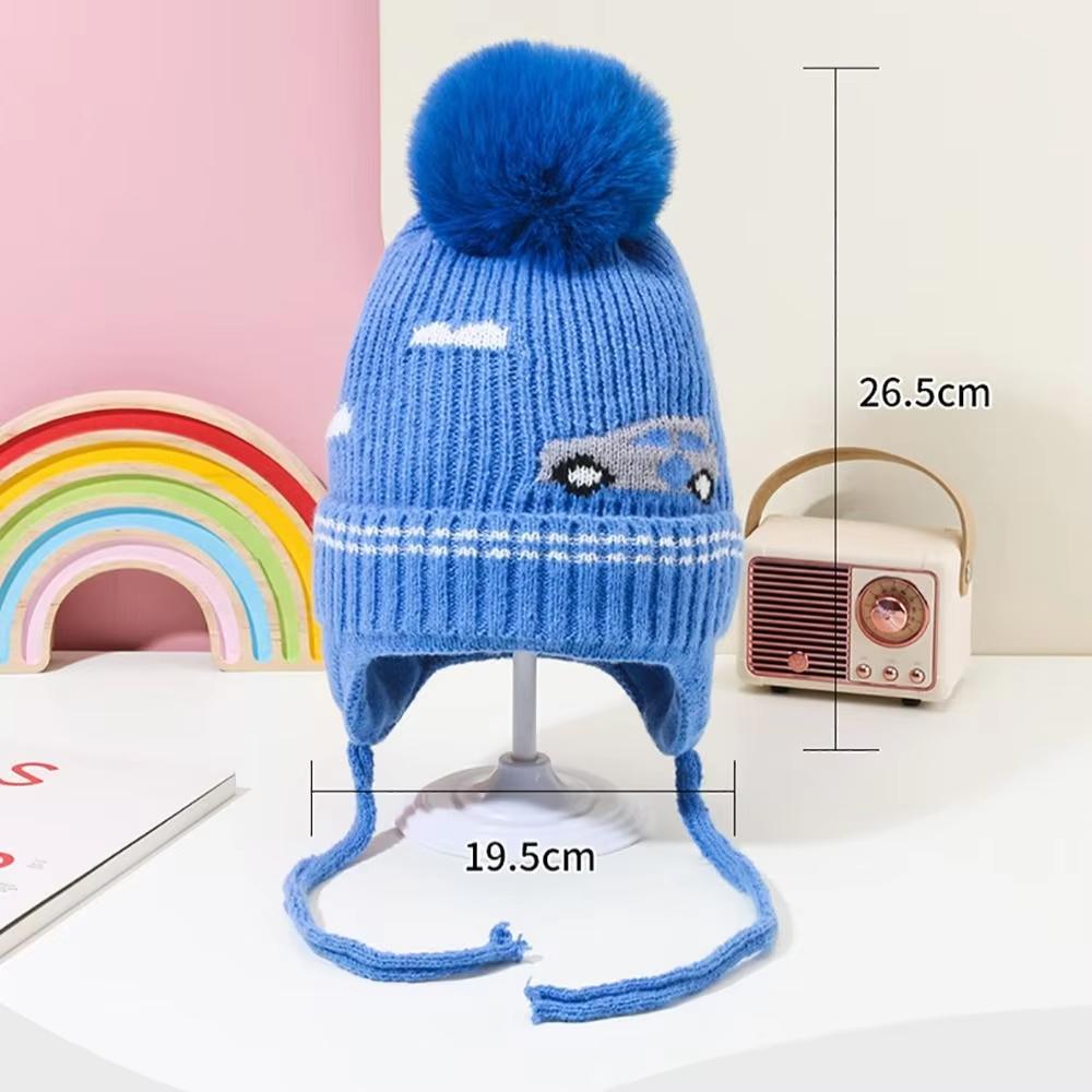 Cartoon Dinosaur Boys Girls Ear Protection Hat Winter Children Knitted Hats Warm Baby Thicken Beanies Cap Kids Accessories