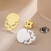 Dawapara Gothic Skull Brooches Pin for Halloween Men Women Skeleton Macabre Spooky Pin Symbol Stainless Steel Jewelry