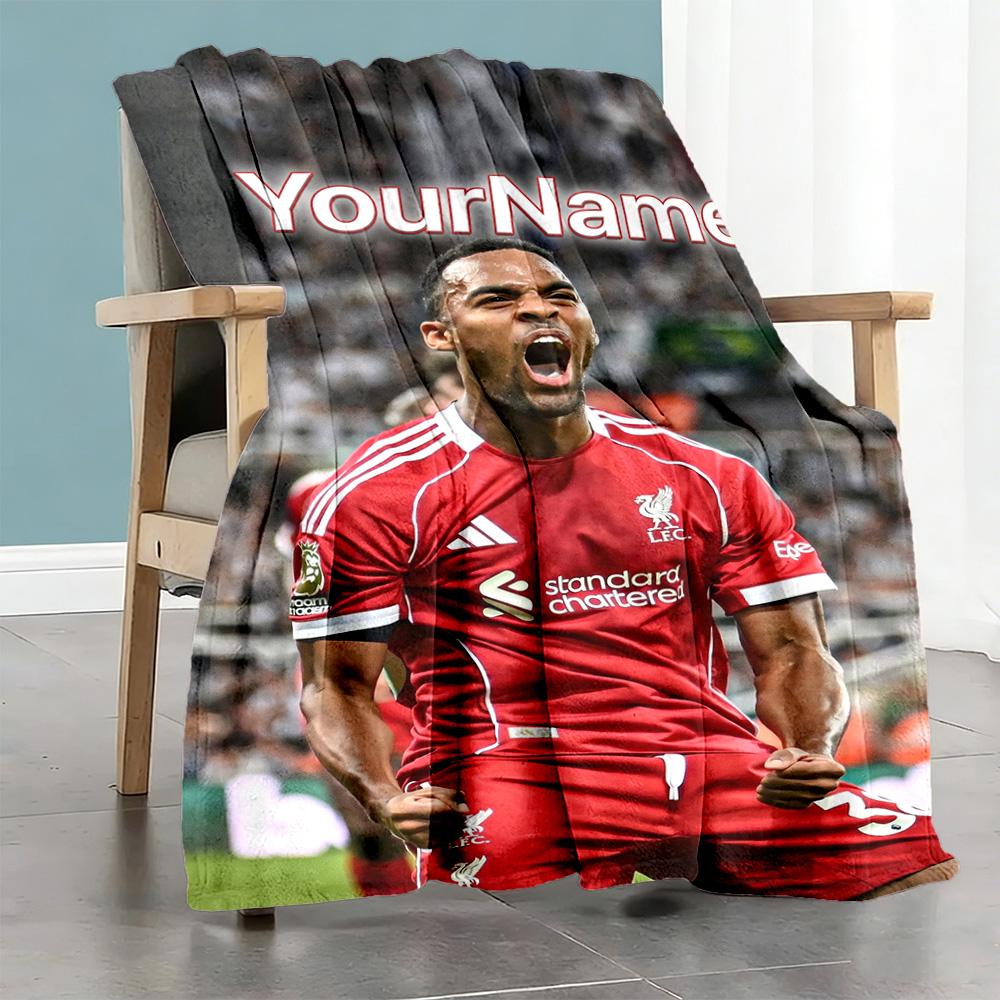 Liverpool Customize Your Name Blanket Throw Customizable Blanket Warmthful Decor Suitable for Couch Sofa Bed Nap Four Seasons Multipurpose