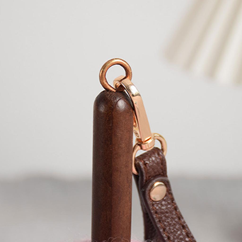 Holz Garn Organizer mit Armband Tragbarer Handgelenk Garnhalter mit Lederarmband Häkeln Strickzubehör