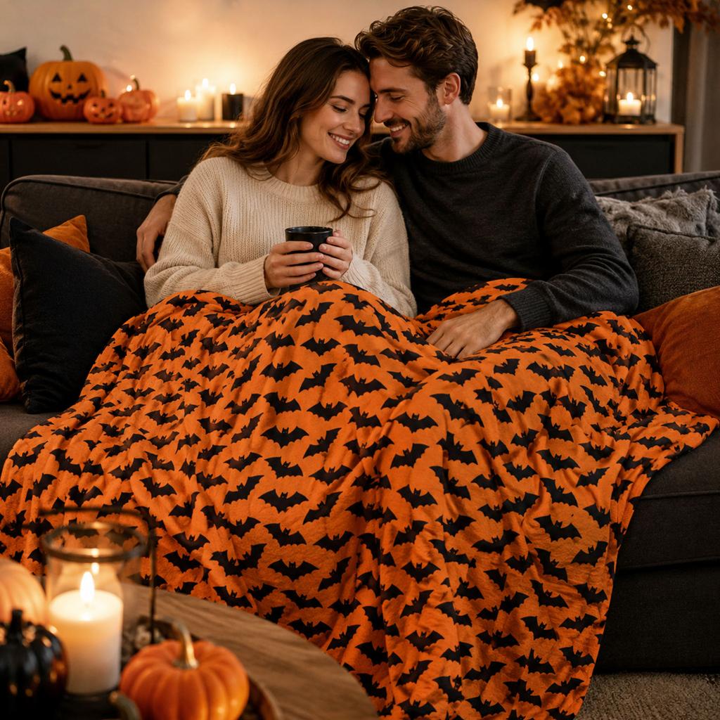 Halloween Throw Blanket, Soft Plush Cozy for Couch and Bed, Holiday Home Decor, 130150 cm