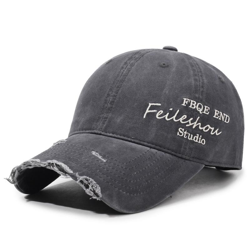 Side Letter Embroidered Holes Baseball Cap Men Women Sun Hat