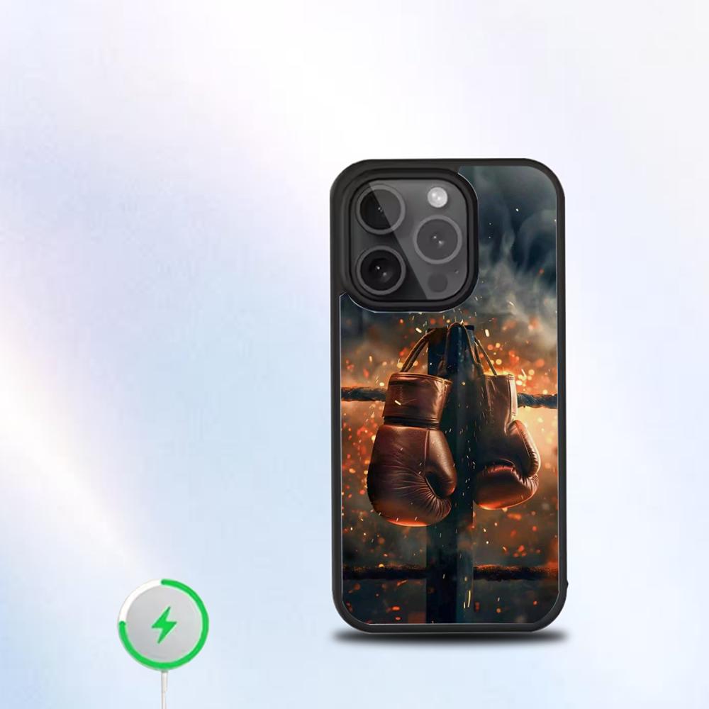Strong Boxing Gloves Sport Phone Case For IPhone 16 15 14 13 12 11 Pro Mini Max Soft Magnetic Cover