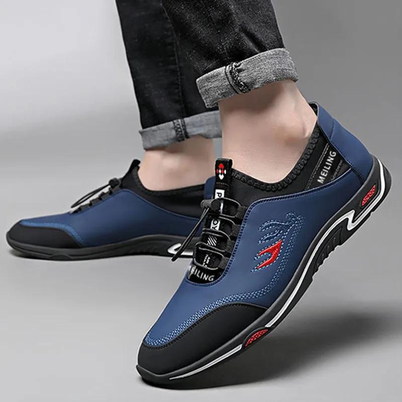 Fashion Men' Casual Canvas Shoes Summer Shallow Leather Shoe Breathable Shoes for Men Outdoor Driving Shoes Original Lace-up Men Loafers