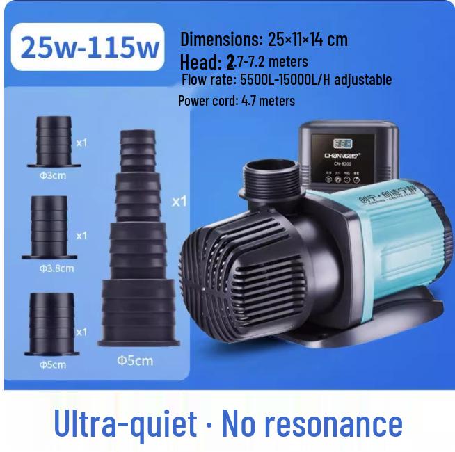 Chuangning Ultra-Quiet Submersible Fish Pond Pump, Bottom Suction & Amphibious Circulation, Variable Frequency Water Pump.