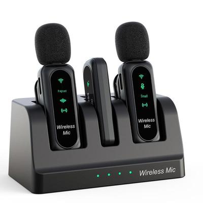 Wireless Lavalier Microphone with Digital Display & Charging Case for Live Streaming and Noise Reduction