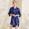 Large Size Loose Summer Seven-quarter-sleeved Loungewear Pure Desire Style Boyfriend Lapel Shirt Nightdress Pajamas