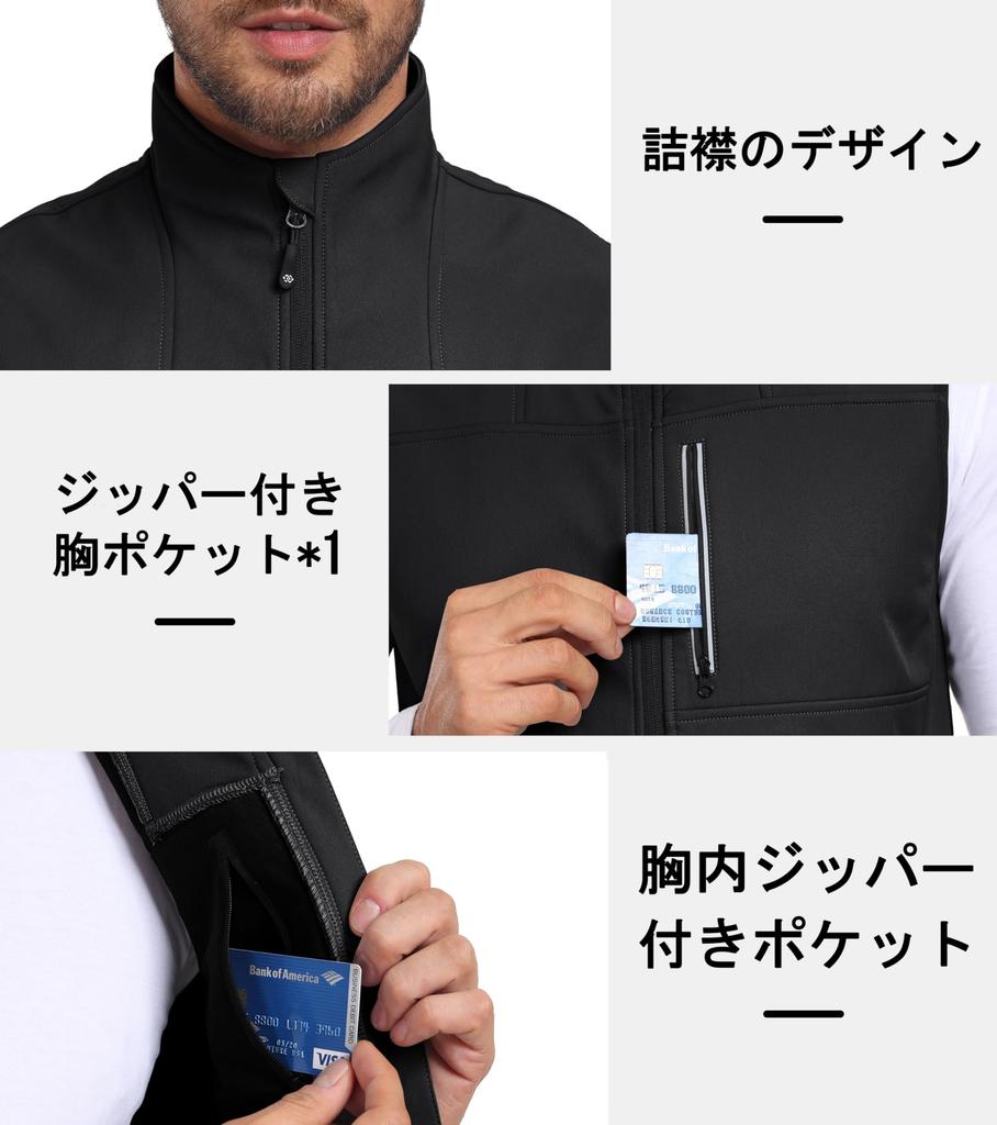 MoFiz Golf Ermeløs Vest for Utendørs Golf Varm og Stilig og Stilig for og Tilgjengelig i Plussstørrelser Herrevest, Fleecefôret Plagg, Vindtett,