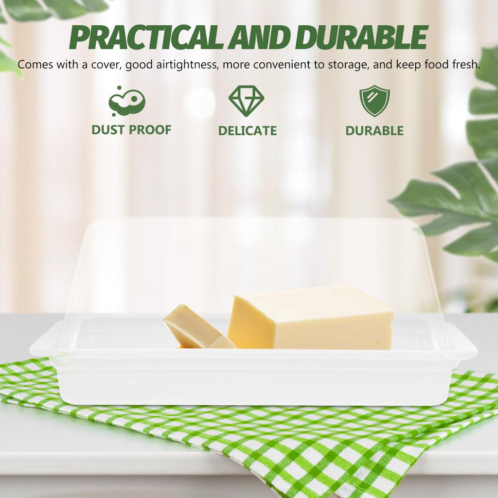 Butter Storage Box Sealed Plastic Butter Crisper Container with Cover Airtight Kitchen Gadget