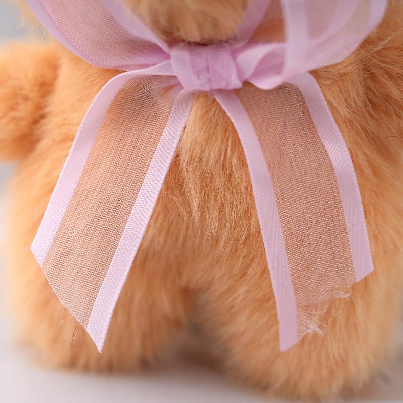 Whimsical Plush Bear And Rabbit Keychain Adorable Stuffed Animal Doll Backpacks For