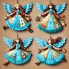 Christmas Wooden Angel Ornaments Rustic Angel Christmas Tree Ornament Retro Small Angel Hanging Decoration for Holiday Party Decor