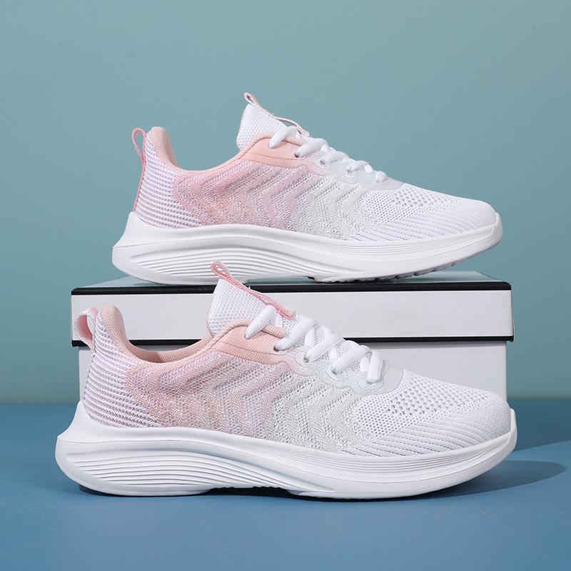 Sneakers women's 2025 spring and summer new breathable fly-woven mesh casual running shoes women's non-slip and wear-resistant walking shoes
