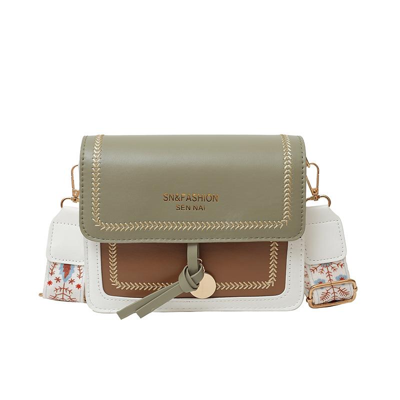 

This year s popular small bags women s bags new Korean version versatile contrasting color single shoulder oblique span bag fashionable texture small зелёный