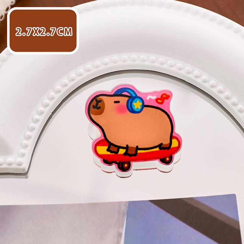 Cute Cartoon Capybara Brooch Fashion Creative Fashion Capybara Acrylic Badge Backpack Decoration Pins Clothing Accessories Gifts