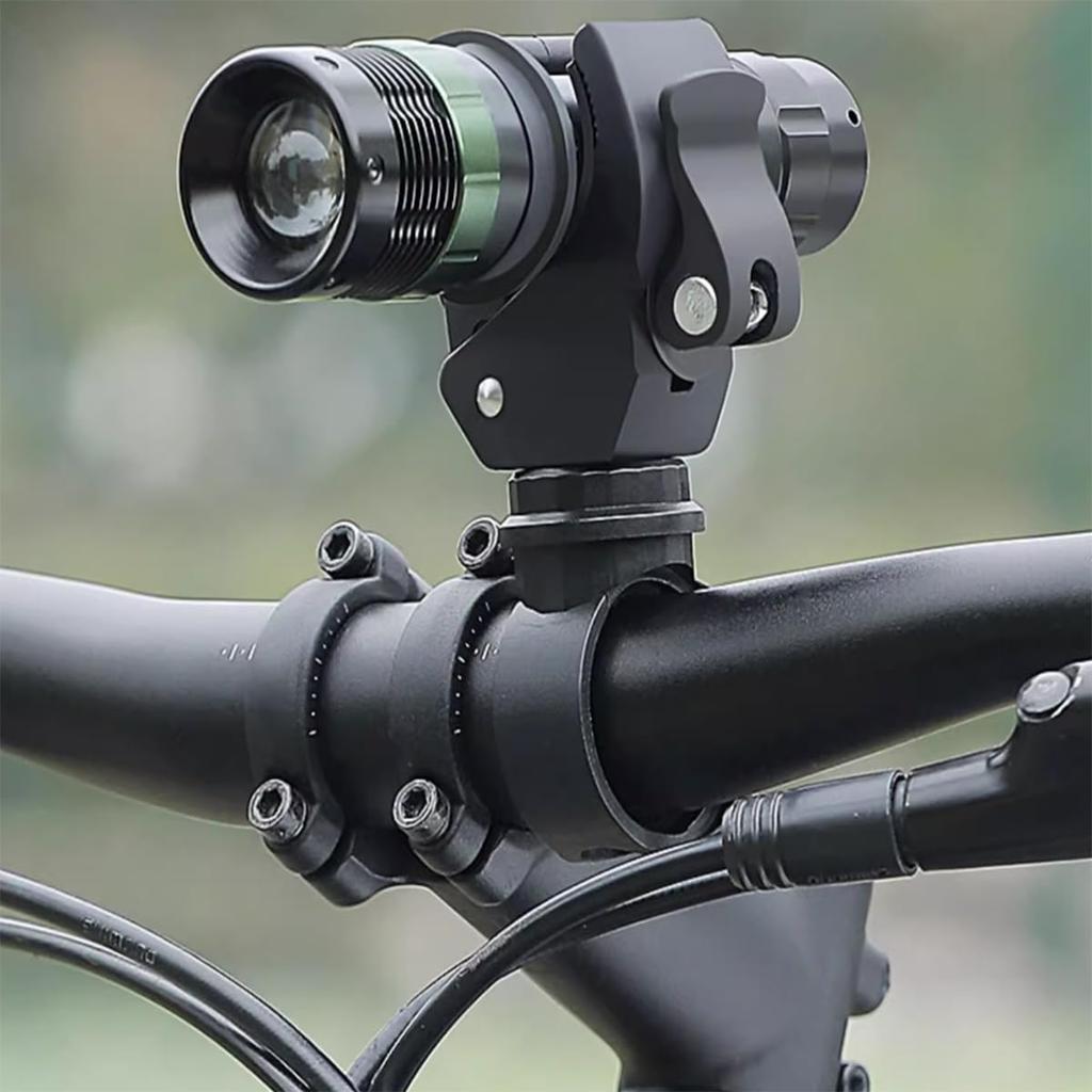 FZCSPEED Sykkel Lommelyktholder - 360 Graders Roterende Sykkellyktholder, Universell Lommelyktklemme for Terrengsykkel, Kamera, GPS