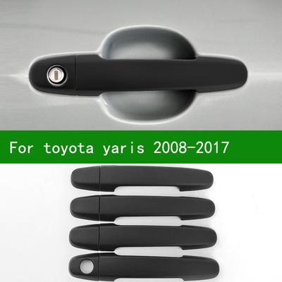 PARA 2008-2013 TOYOTA yaris negro cubierta de manija de puerta de coche Trim 2009 2010 2011 2012 2013 2014 2015 2016