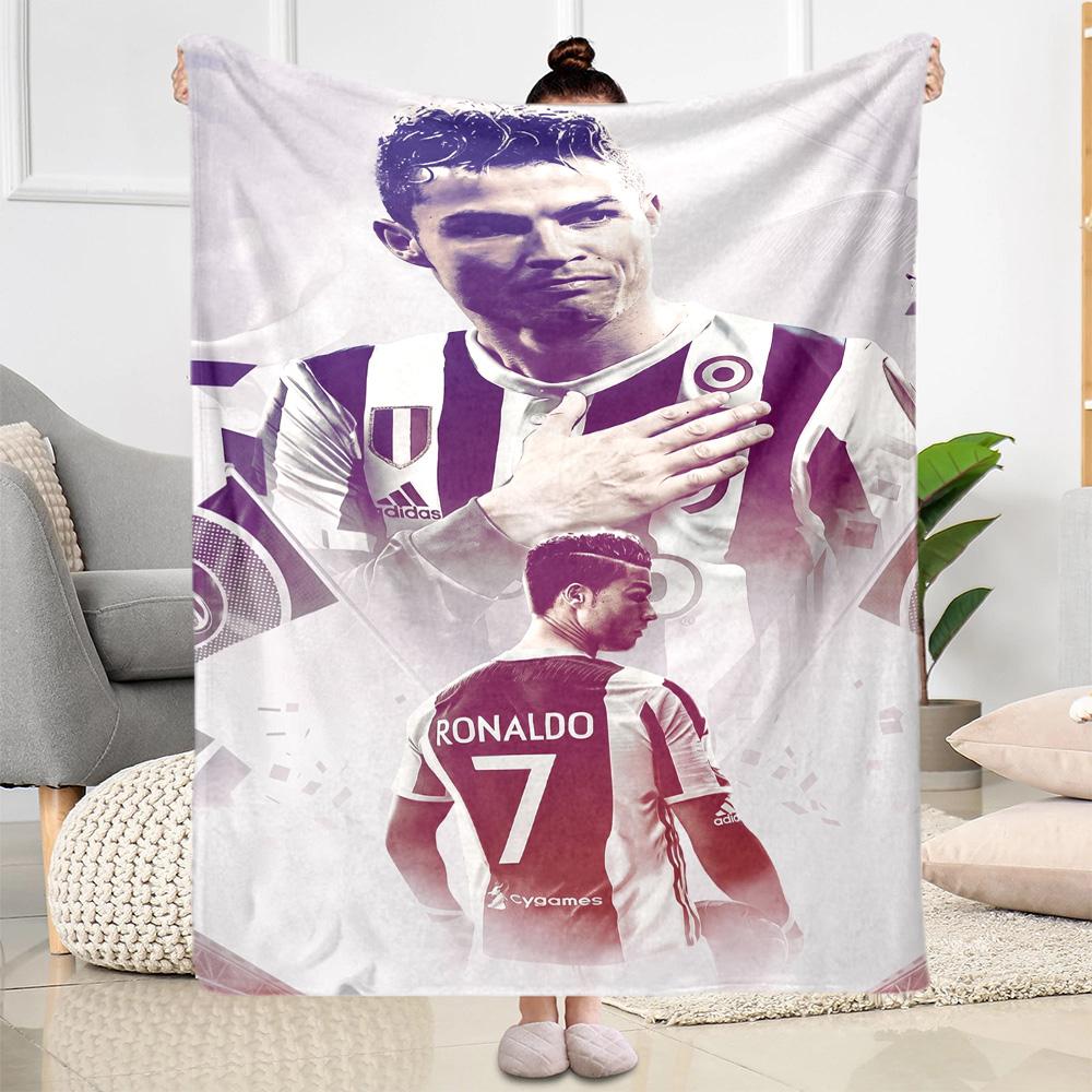 Cr7 Football Legend Blanket Soft Warm Cozy Perfect for Sofa Seaside Office for All Occasions Digital Print Suitable for Gifting Relatives and Friends