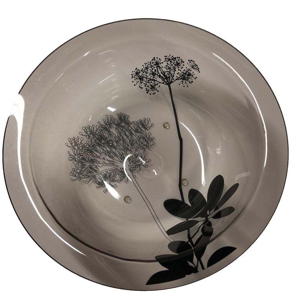 Senko Sarina Washbowl Basin Diameter 28cm Brown Transparent clear background with plant pattern Modern 55222 approx.
