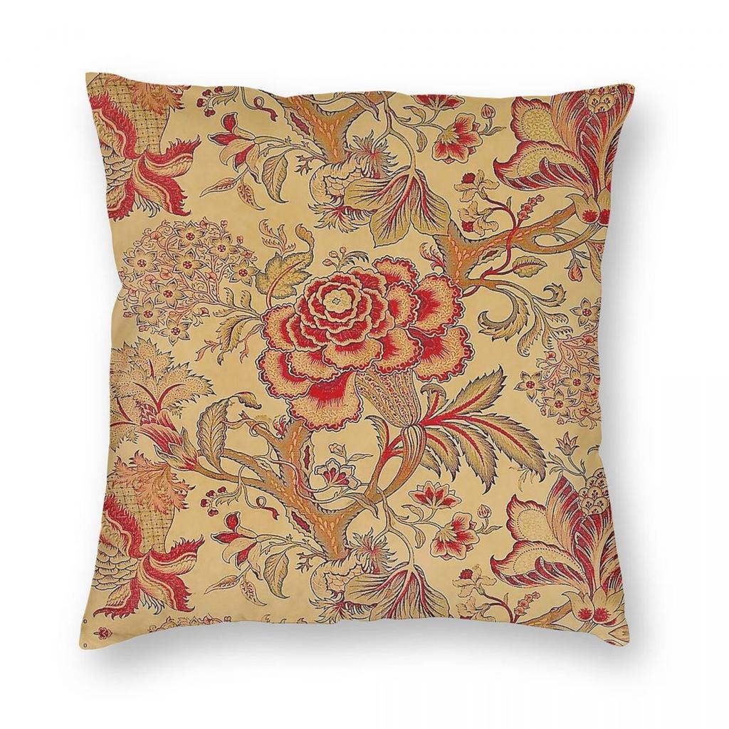 Antique French Floral Square Pillowcase Polyester Linen Velvet Creative Zip Decorative Throw Pillow Case Car Cushion Cover x