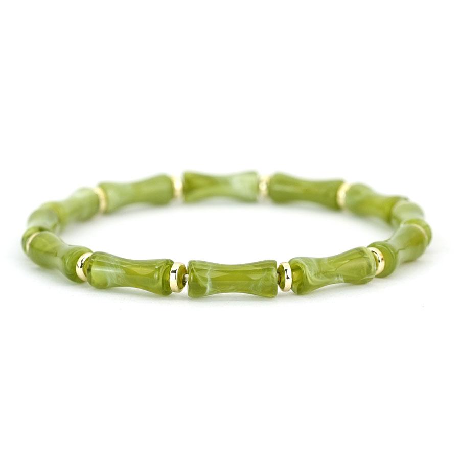 

New Bohemian Women Bamboo Joint Beaded Bracelet 3 Color Options Perfect Summer Beach Vacation Jewelry Cooling Sensation Braslet 17-18cm(6.7-7.1inch) світло-зелений колір