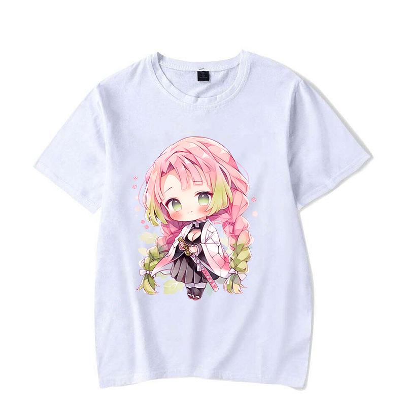 Hot Anime Cute Kanroji Mitsuri Printed T-shirts for Women Summer Tee Shirt Femme Casual Short Sleeve Round Neck Tops T-shirts