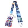 Cute Planet Plushie ID Card Holder with Slide Case & Lanyard for Phone and Access Cards