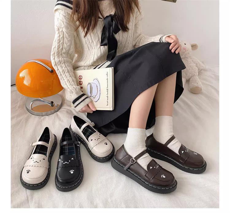 2024 Women's British-Style Thick-Soled Leather Loafers: Summer Slip-On with Buckle in Japanese College Style
