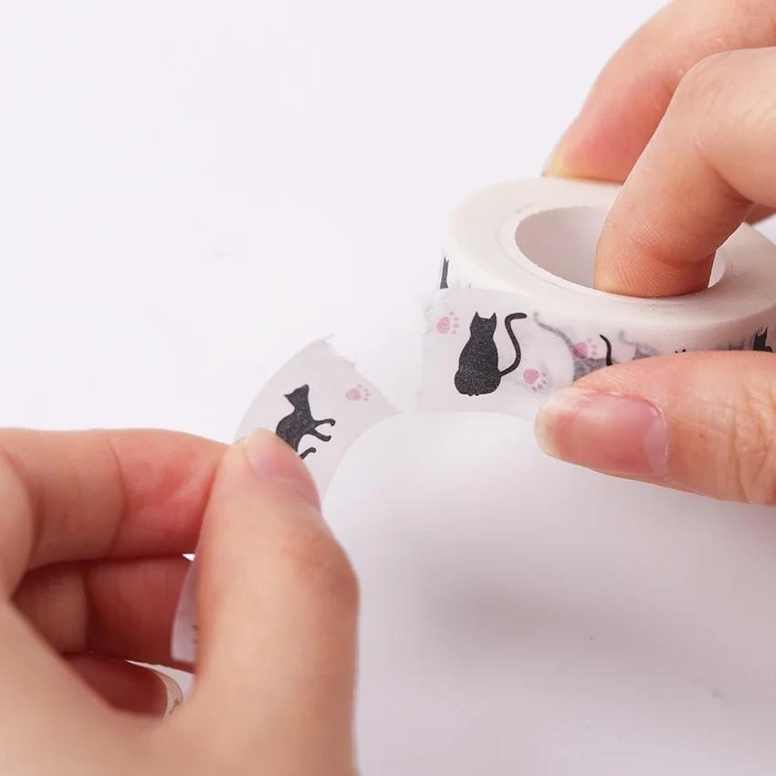 15mm X 10 M Cute Cat Style Fashion Time Washi Tape Adhesive Tape DIY Scrapbooking Sticker Label Masking Tape
