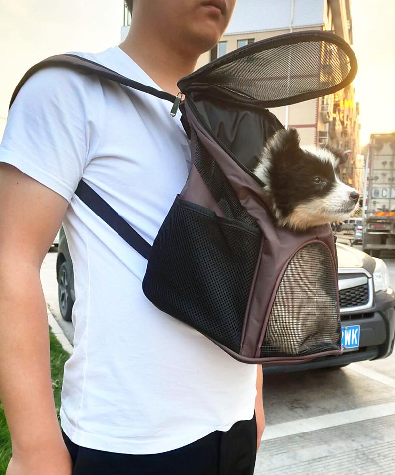 Mochila Respirável para Cão Pequeno - Oxford Mesh Ombro Duplo Bolsa Teddy