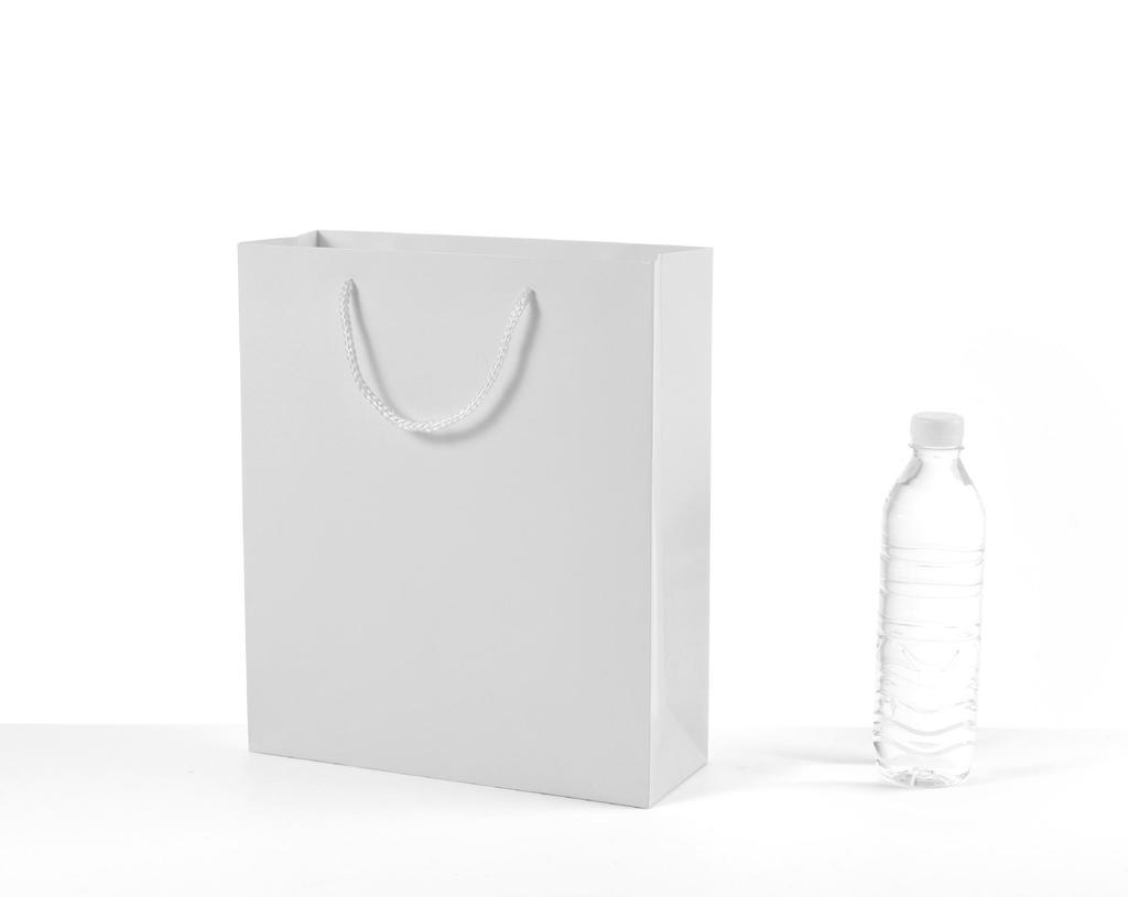 White Card Gift Bag with Stamped Logo - Thickened Paper, Handbag Style, Kraft Option Available